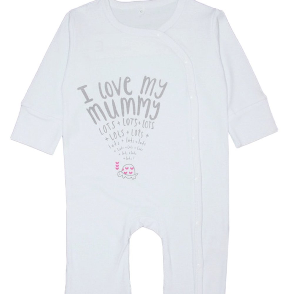 White " I LOVE MY MUMMY" Cotton Baby Romper